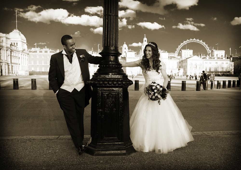 wedding couple in central London