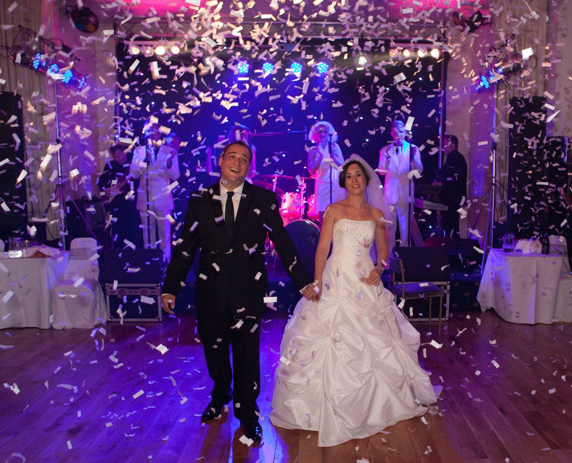 confetti canon at London wedding party