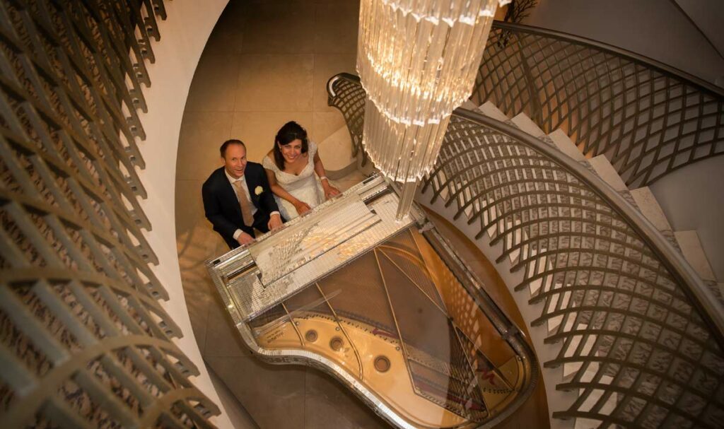 Dorchester Hotel wedding photographer piano image