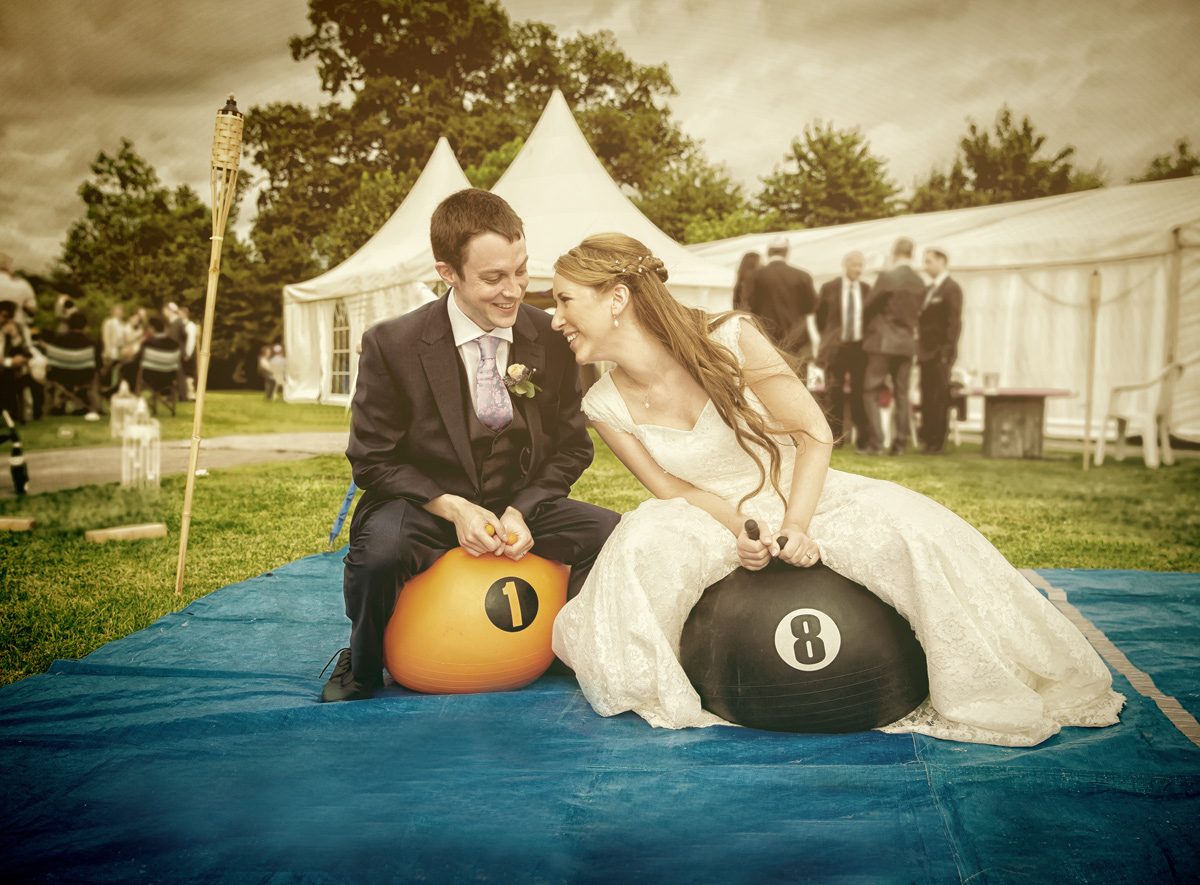 outdoor wedding fun with space hopers image 2