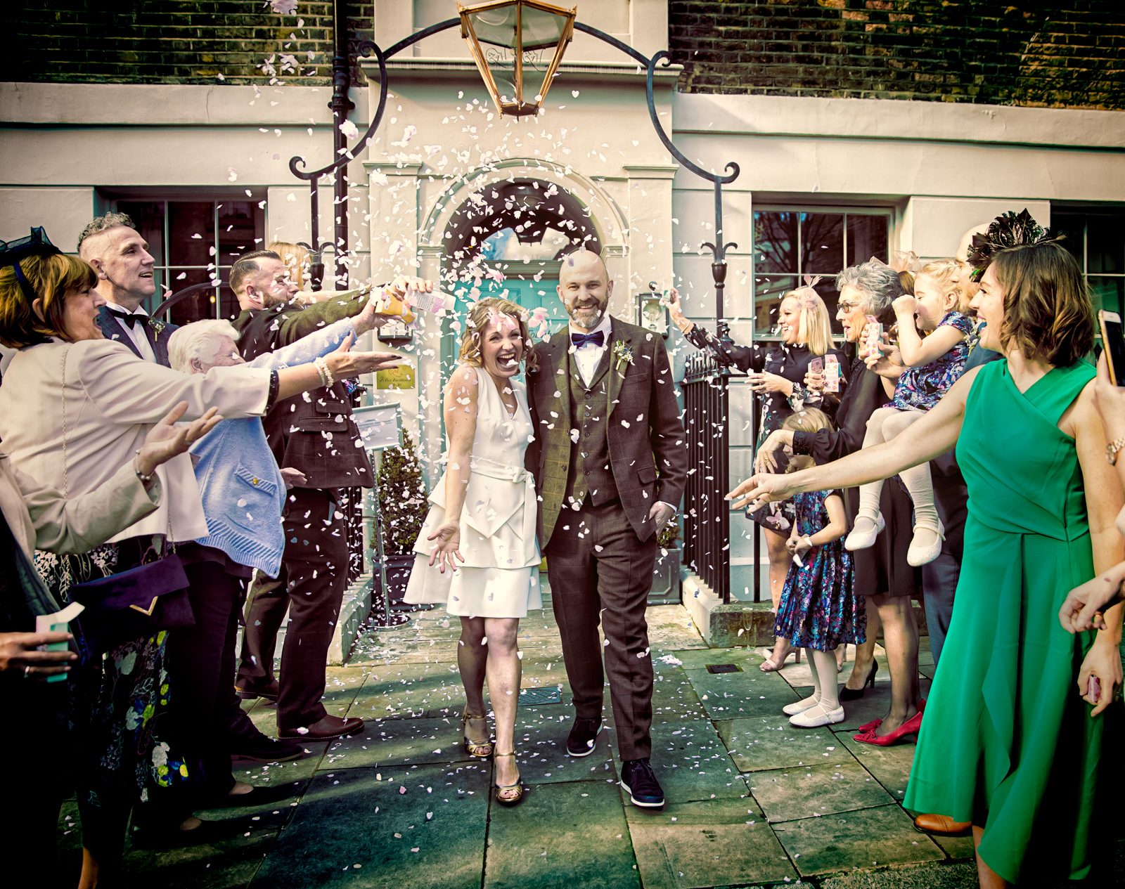 Confetti throw at Zetter Town House wedding in London