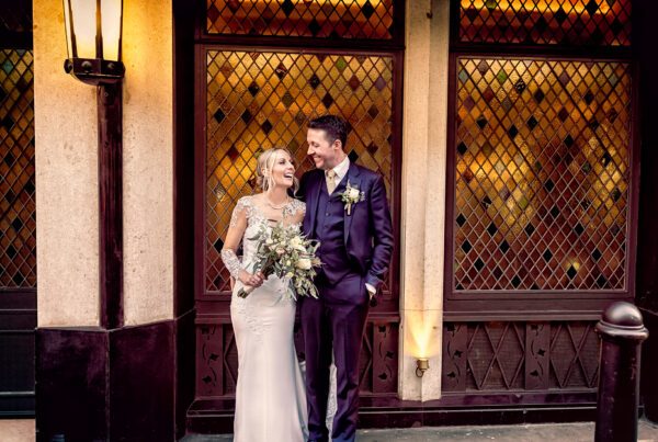 Wedding at The Ivy London bride and groom image
