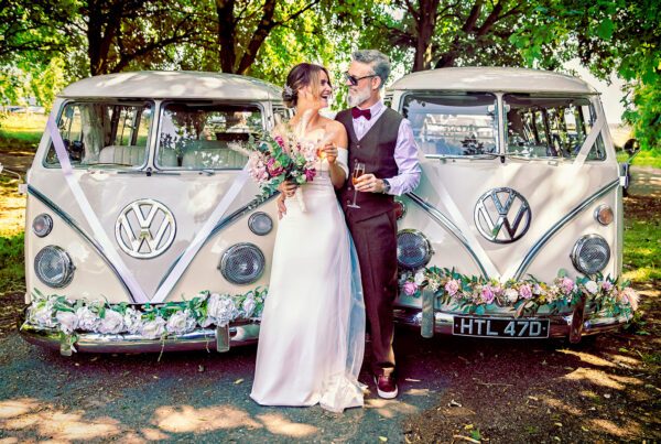 VW Campervan Wedding image Beaumont Hall St Albans